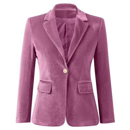 Damen Anzug Schwarz Kostüme Sweatblazer Elegant Leicht Trachtenjacke Pieces Sportlich Kurz Jackett Weißer Blazer Leichter Sommerblazer Blaser Business von Xiangdanful