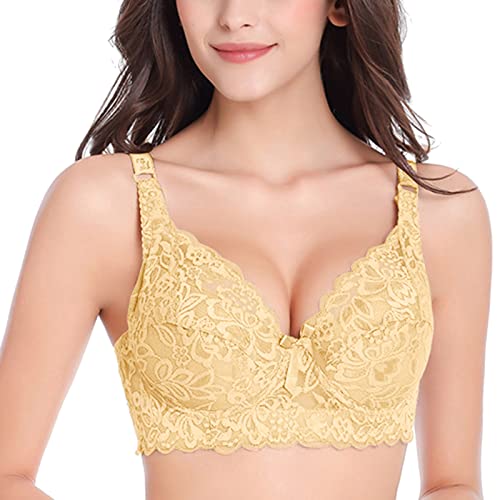 Damen Vorderverschluss Spitzen BH Bügel Push Up Neckholder BHS Sexy Tiefer Ausschnitt Gepolsterter Bralette Damen von Xiangdanful