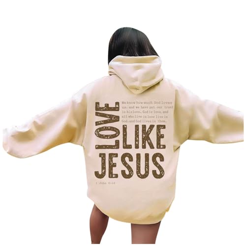 Hoodie Damen Backprint Jacke Oversize Essentials Flauschig Sweatshirt Strick Hoody Große Größen Sweatjacke Oversized Kapuzenpullover Sweatshirts von Xiangdanful