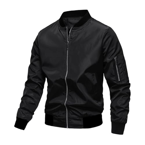 Lederjacke Herren Kurz Blouson College Leichte Motorradjacke Sommer Sommerjacke Elegant Jacke Bomberjacke Leicht Übergangsjacke Baseball Ohne Kapuze Jacken Sweatjacke Blazer von Xiangdanful