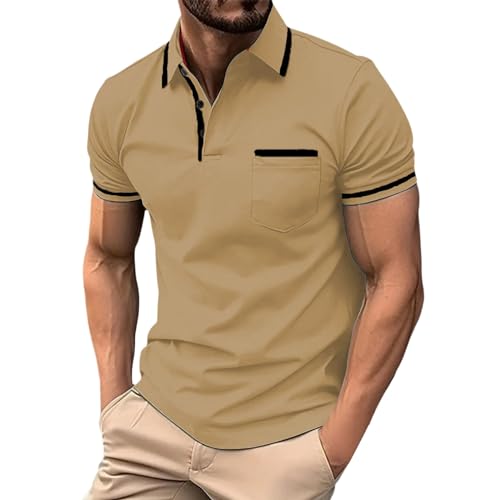 Polo Shirt Slim Polohemd Bekleidung Herren Oversize Kurzarm Baumwolle Sportshirt Fit T-Shirts Golf Poloshirt Weiß Schwarz Sommer von Xiangdanful