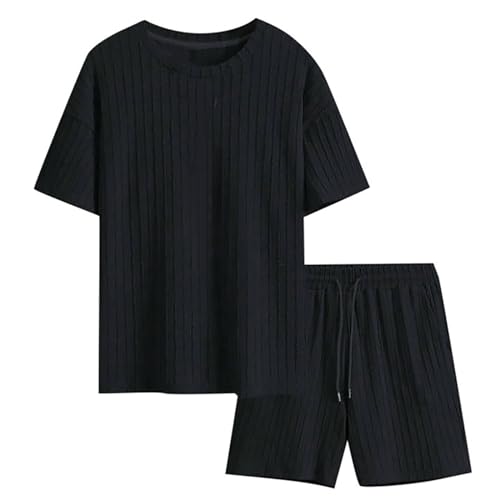 Sommer Outfit Herren Einfrabige Locker Trainingsanzug Mode Casual Freizeitanzug Kurz Shorts Und Tshirt Zweiteiler Sommer Atmungsaktiv Jogginganzug Sportanzug Kleidung Männer von Xiangdanful