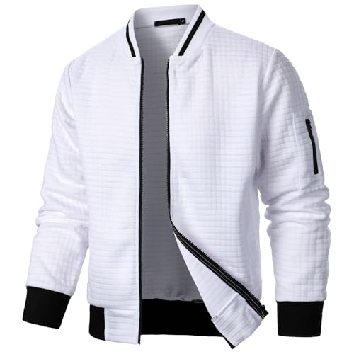 Sommerjacke Herren College Bomberjacke Leichte Kurz Motorradjacke Sommer Übergangsjacke Baseball Damen Elegant Jacken Jacke Blazer Lederjacke Ohne Kapuze Blouson von Xiangdanful