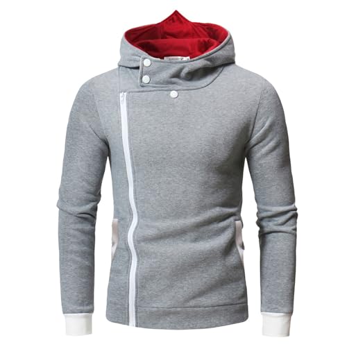 Strickjacke Herren Reißverschluss Sweatjacke Pullover Oversize Baumwolle Sommer Strickjacken Essentials Dünn Hoodie Kapuzenpullover Für Kapuzenjacke Zip von Xiangdanful