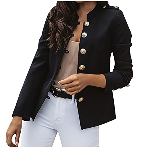 Sweatblazer Damen Sommer Jackett Trachtenjacke Elegant Sportlich Anzug Leicht Business Schwarz Blaser Blazer Kostüme Pieces Outfit von Xiangdanful