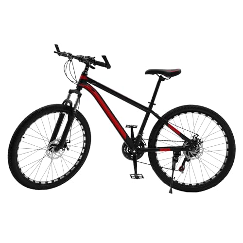 Premium Mountainbike 26 Zoll - 21-Gang-Schaltung Fahrrad mit Scheibenbremsen vorne und hinten - Bike Vollfederung für Jungen, Mädchen, Herren und Damen (Rot) von Xigner