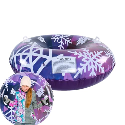 Xijobido Aufblasbare Schneeröhre, Schlitten für Schnee,Robuster aufblasbarer Snow-Tube-Schlitten mit 2 Griffen - Reißfestes Rodelschlauch-Winterspielzeug für Kinder und Erwachsene von Xijobido