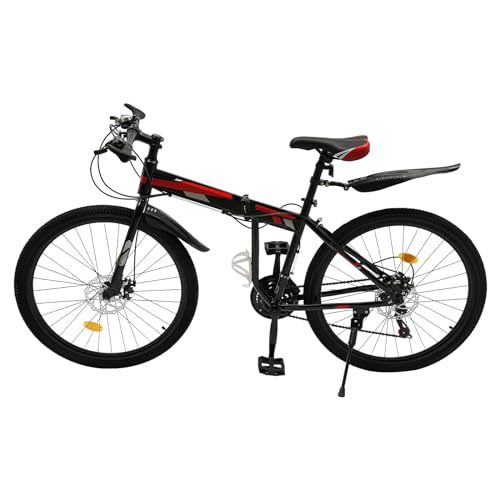 Xilinjyao 26" 21-Gang-Mountainbike mit mechanischen Scheibenbremsen, klappbar, verstellbare Sitzhöhe von 31,49 bis 37,4", perfekt für Berg-, Straßen- und Stadtfahrten von Xilinjyao