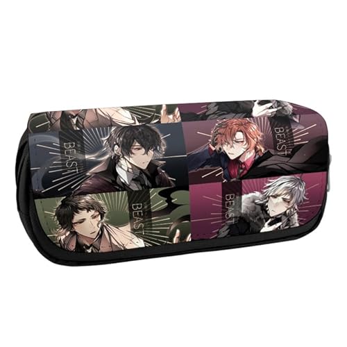 Xinchangda Bungo Stray Dogs Federmäppchen mit Anime-Aufklebern, Set Dazai Osamu/Nakahara Chuuya Schreibwarentasche, große Kapazität, Anime-Federmäppchen, Schulbedarf-Set für Mädchen und Jungen, Typ 7, von Xinchangda