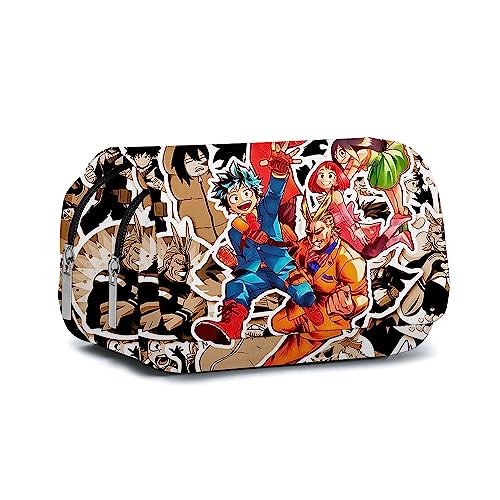 Xinchangda My Hero Academia Federmäppchen Anime Cartoon MHA Federmäppchen Große Kapazität Stifttasche Studenten Schreibwaren Tasche für Schüler Teenager, Typ3, 22*12*9CM von Xinchangda