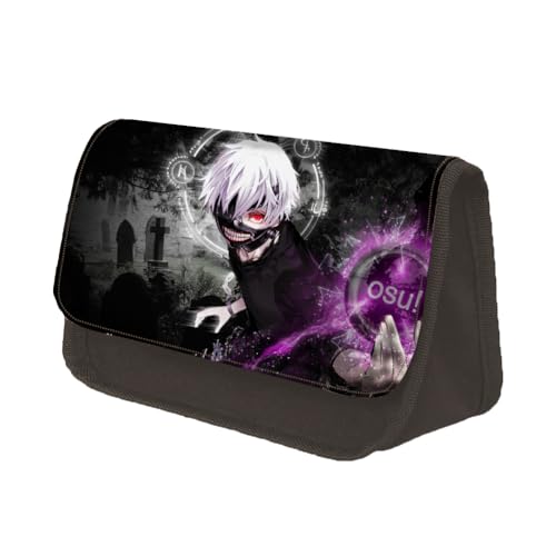 Xinchangda Tokyo Ghoul Federmäppchen Kirishima Tōka Kaneki Ken 3D gedruckt Anime Stifttasche Große Kapazität Schreibwaren Tasche für Jungen und Mädchen Geburtstagsgeschenke, Typ 8, 22*13*7.5cm, von Xinchangda