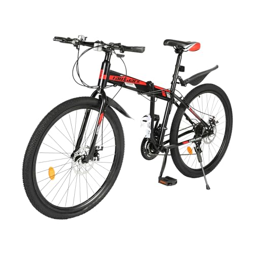 Xingfx Mountainbike 26 Zoll 21 Gang Klapprad Mountainbike Fahrrad Erwachsene für Berg- Stadt- und andere Fahrten Geeignet,172x160x25cm von Xingfx