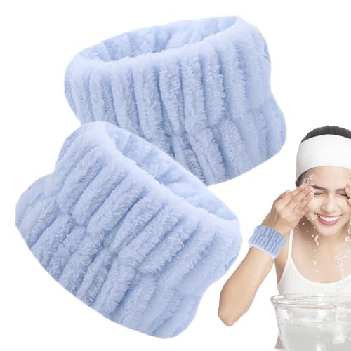 Handgelenk-Spa-Waschband – 2 saugfähige Korallen-Fleece-Spa-Armbänder, Damen-Gesichtswaschmittel, Spa-Armbänder | Handgelenkhandtücher zum Waschen des Gesichts, Haargummis für Frauen, Yoga, Frauen, Tr von Xinhuju