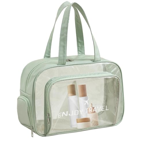 Transparentes Reise-Set für Toilettenartikel, Make-up-Kits mit Reißverschluss, wasserdichte Strandtasche für Reisen, Fitness-Sporttasche in S, Grün mit Schuhfach, Se référer au descriptif, Bitte von Xinhuju