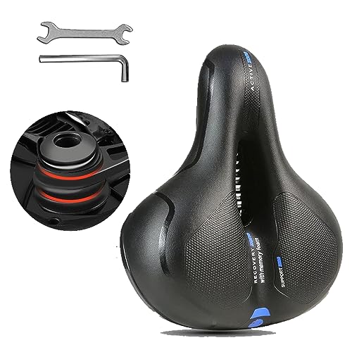 Fahrradsattel Damen Herren, Cloud Comfort Pro, Bequem Weich Memory Foam Ergonomisch Stoßdämpfend Atmungsaktiv Fahrrad Sattel, Fahrradsitz für Mountainbike, Heimtrainer, Ebike, Cityrad von Xinwanhong