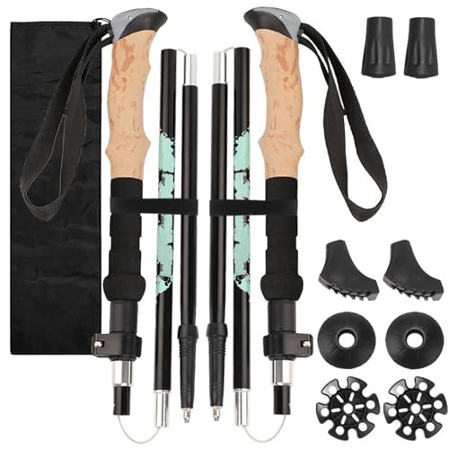 1 Paar Leicht Faltbar Wanderstöcke mit Gummipuffer, Nordic Walking Stöcke 110-125cm Verstellbar Teleskop Wanderstab, Aluminium Trekkingstöcke für Damen Herren zum Gehen, Senioren-Trekking, Wandern 1 Paar Leicht Faltbar Wanderstöcke mit Gummipuffer, Nordic Walking Stöcke 110-125cm Verstellbar Teleskop Wanderstab, Aluminium Trekkingstöcke für Damen Herren zum Gehen, Senioren-Trekking, Wandern von Xinxinphi