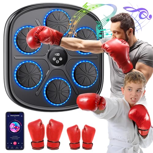 Music Boxing Machine, LED Elektronische Musik Boxing Machine mit 2 Boxhandschuhen, 9 Geschwindigkeitsmodi, Automatische Zählung, Unterstützt Bluetooth, Geschenk Für Erwachsene und Kinder Exercise Music Boxing Machine, LED Elektronische Musik Boxing Machine mit 2 Boxhandschuhen, 9 Geschwindigkeitsmodi, Automatische Zählung, Unterstützt Bluetooth, Geschenk Für Erwachsene und Kinder Exercise von Xoeminor
