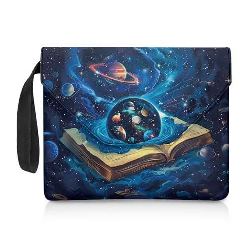 Xoenoiee Book Planets Universum Print Book Sleeve with Button Book Cover for Readers Book Pouch for Book Lovers Book Protective Covers for Hardcover von Xoenoiee