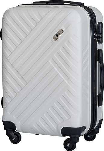 Xonic Design Reisekoffer - Hartschalen-Koffer mit 360° Leichtlauf-Rollen - hochwertiger Trolley mit Zahlenschloss in M-L-XL oder Set(Weiss, M) von Xonic