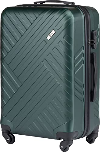 Xonic Design Reisekoffer - Hartschalen-Koffer mit 360° Leichtlauf-Rollen - hochwertiger Trolley mit Zahlenschloss in M-L-XL oder Set (Dusky Green, L) von Xonic