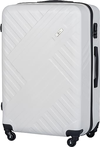 Xonic Design Reisekoffer - Hartschalen-Koffer mit 360° Leichtlauf-Rollen - hochwertiger Trolley mit Zahlenschloss in M-L-XL oder Set (Weiss, XL) von Xonic
