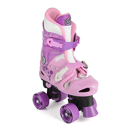 Xootz Girl 's Quad Verstellbarer und gepolsterter Roller Skates Rosa Rosa/Violett Size 3-5 von Xootz