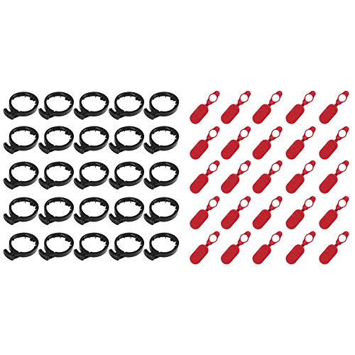 Xptieeck 25 x Staubschutzstöpsel für Ladeanschlüsse, Gummi-Gehäuse und 25 x Elektro-Scooter-Vorderrohr, faltbarer Versicherungskreisschutzring von Xptieeck
