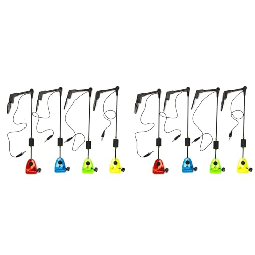 Xptieeck Angelbissanzeiger-Set, Angelbissanzeiger, mit Reißverschluss, LED-beleuchtet, Swinger, Karpfenangeln, 8-teiliges Set von Xptieeck
