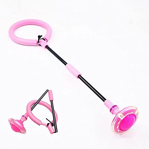 62 cm lang, faltbares Springseil, Knöchelspringseil, Fitness-Springseil, Fettverbrennung, Sportschwungball, blinkender Sprungring (keine Batterie erforderlich) (Rosa) von Xshelley