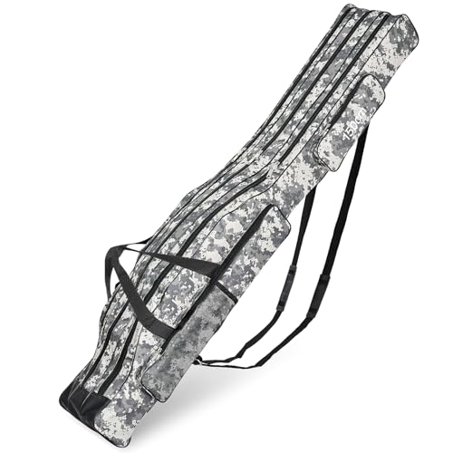 Angeltasche Rutentasche Rod Case Angeln Tasche mit 3 Fächern, 150cm Rutenfutteral Angelkoffer Angelrutentaschen, Wasserdicht Falten Angeln Stange Werkzeuge für Angelruten, Kescher und Rutenhalter Angeltasche Rutentasche Rod Case Angeln Tasche mit 3 Fächern, 150cm Rutenfutteral Angelkoffer Angelrutentaschen, Wasserdicht Falten Angeln Stange Werkzeuge für Angelruten, Kescher und Rutenhalter von XstarG