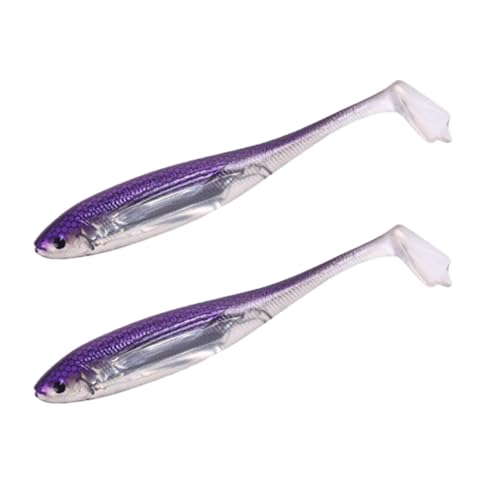 Xtauaguh Angelköder, Paddle Tail Swimbaits | 2 Stück Barschköder | Barschköder, Angelköder mit Paddelschwanz, realistischer Schwimmköder, Süßwasserköder für Angelliebhaber von Xtauaguh