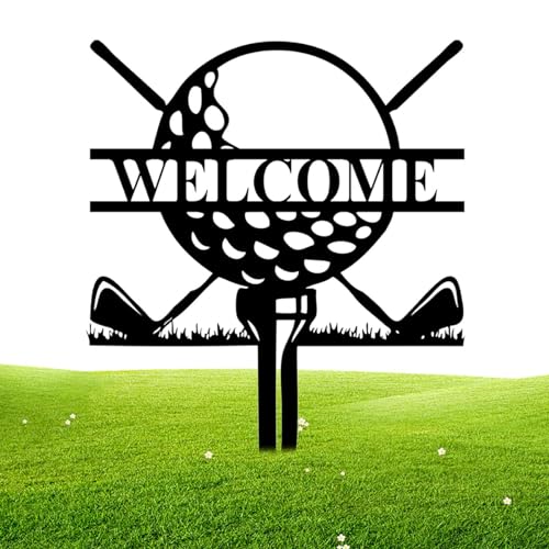 Xtauaguh Golf-Schilder für den Außenbereich,Golf-Rasenschilder | Metall-Golf-Tee-Gartenpfähle,Rostfreies, hohles Golf-Gartenpfahl-Schild aus Metall, Dekoration für den Außenbereich von Xtauaguh
