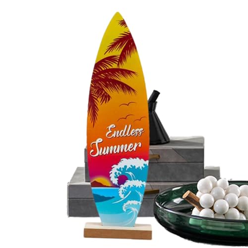 Xtauaguh Surfbrett-Tischdekorationen,Surfbrett-Tischplatte,Surfbrett-Strandschilder | Holz-Surfbrett-Dekoration für die Wand, Surfbrett-Strandschilder, Tropische Bartisch-Mittelstücke für die von Xtauaguh