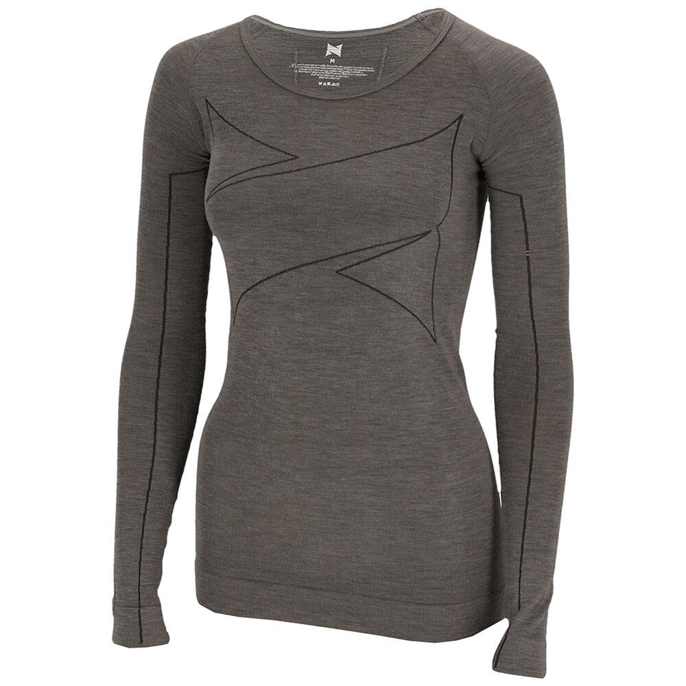 Xtreme Thermoshirt Damen - Merinowolle Funktionsshirt Grau Melange von Xtreme