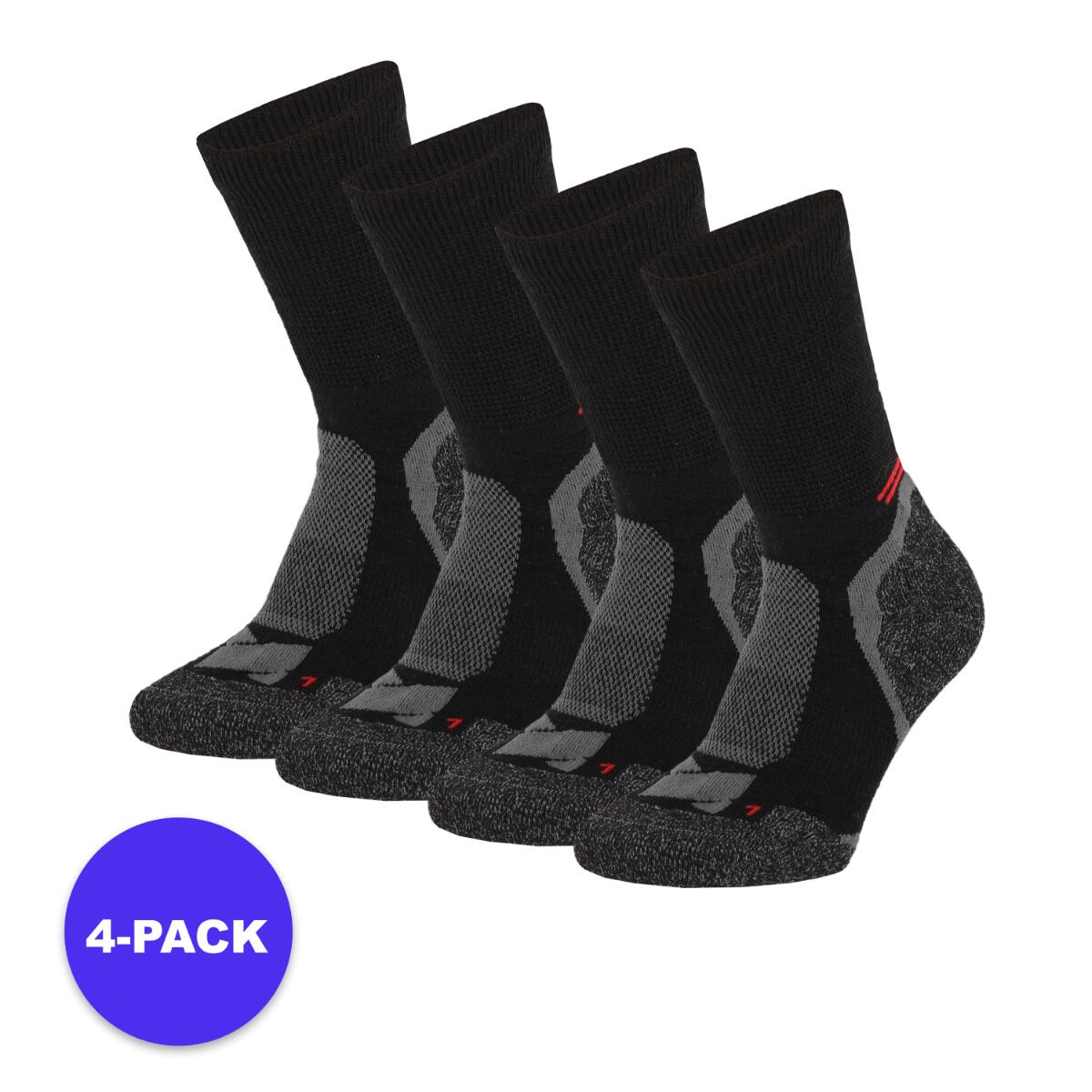 Xtreme – Wandersocken Wolle – Multi Schwarz – 4 Paar – Multipack Wandersocken von Xtreme