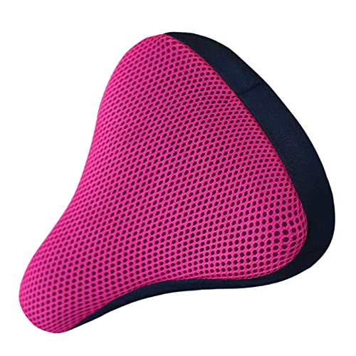 3D weicher atmungsaktiver Fahrradsattel-Kissenbezug, Komfort-Fahrrad für Sitzsattel, Netzstoff, Radfahren für Sitzsattel, Cov-Fahrradsitz, Sattelbezug (Hot Pink) von Xuancai