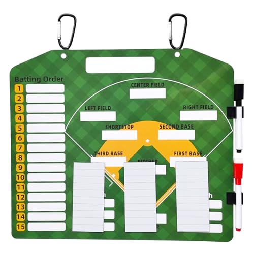 Xuancai Whiteboard für Baseball-Trainer, trocken abwischbar, mit Aufstellungen, Namenskarten, Baseball-Lineups von Xuancai