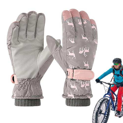 Xvilmaun Snowboard-Handschuhe, Winddichte Handschuhe - Snowboard Ski Winter Fäustlinge wasserdichte Winterhandschuhe - Thermo-Skihandschuhe mit Elchmuster, Touchscreen-Schneemobil-Fäustlinge, warme von Xvilmaun