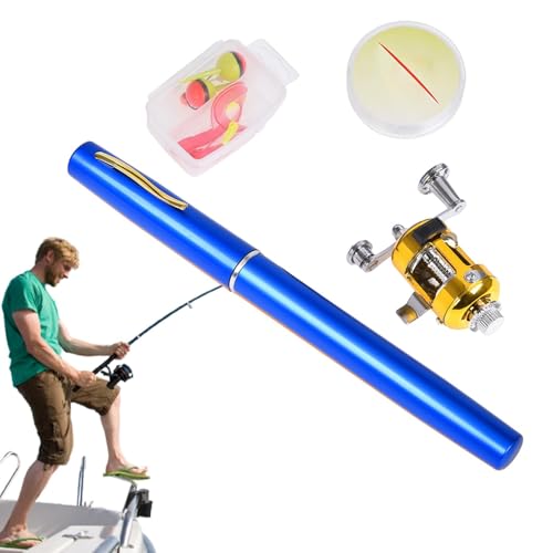 Xvilmaun Stift-Angelruten- und Rollen-Kombination, Stift-Angelrute | Tragbare Angelstift-Taschen-Angelrute | Angelruten-Stift, kleine Angelrute, Stift-Angelruten für Geburtstage, Feiertage, besondere Xvilmaun Stift-Angelruten- und Rollen-Kombination, Stift-Angelrute | Tragbare Angelstift-Taschen-Angelrute | Angelruten-Stift, kleine Angelrute, Stift-Angelruten für Geburtstage, Feiertage, besondere von Xvilmaun