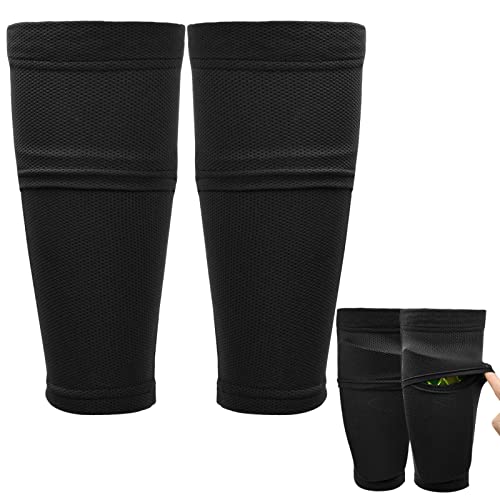 Xzeemo Schienbeinschoner Fußball mit Anti-Rutsch-Streifen, Fußball Shin Guards mit Optimierter Einstecktasche, Kinder Fussball Schienbeinschoner Fußball Socken Set für Kinder Jugend Erwachsene von Xzeemo