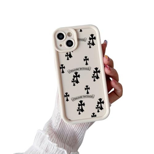 YAAYAGO Chrome Hearts Handyhülle Für iPhone 15 Hülle Trendy Chrome Hearts Phone Hülle Für iPhone 14 15 Promax Für iPhone 15 14 13 12 11 Anti-Fall-Telefon TPU Soft Case Geeignet-Weiß-Für iPhone 13pro von YAAYAGO