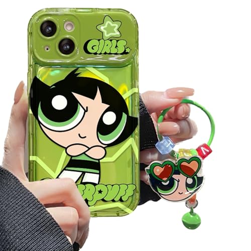 YAAYAGO Handyhülle Für iPhone 15 Netter Cartoon Design Stand Mit Make-Up Spiegel Für Frauen Und Mädchen Spaß Cool Und Einzigartige Anhänger-A08-12pro von YAAYAGO