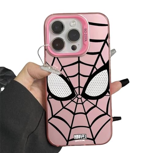 YAAYAGO Spider Man Handyhülle für iPhone 15 Hülle Cool Spider Man Telefon Hülle Für iPhone 15 14 13 12 11 Pro Max Soft Anti Fall Cartoon Cover-Für iPhone 12 Pro-Rosa von YAAYAGO