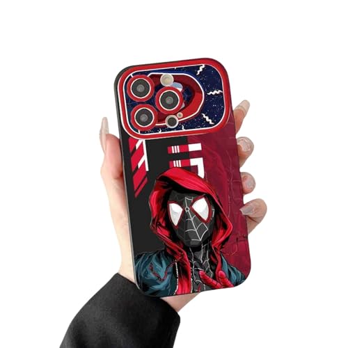 YAAYAGO Spider Man Handyhülle für iPhone 15 Hülle Spider Man Muster Creative Hülle Für iPhone 15 14 13 12 11 Pro Max Cover-Für iPhone 14-Schwarz von YAAYAGO