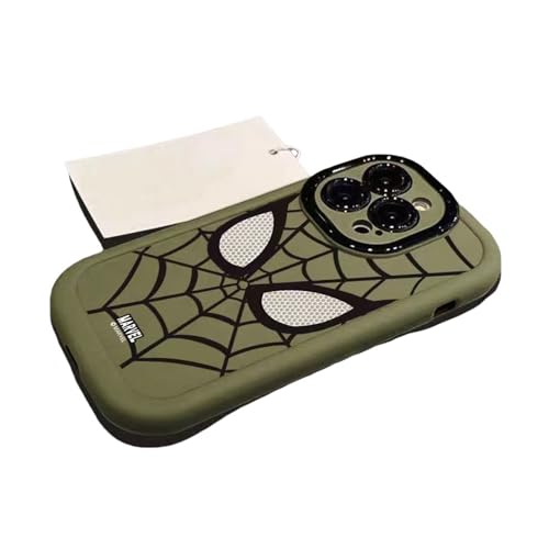 YAAYAGO Spider Man Handyhülle für iPhone 15 Hülle Spider Man Phone Hülle Für iPhone 15 Pro Max 14 13 12 11 Pro Maximales Farbweichkoffer-Dunkelgrün-Für iPhone 12 Pro von YAAYAGO