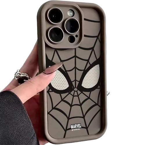 YAAYAGO Spider Man Handyhülle für iPhone 16 Hülle Spider Man Handy Fall Für IPhone 15 Fall Spider Man TPU Soft Phone Fall Für IPhone 16 Pro 16 Plus 16 Pro Max 14 12 11 Abdeckung-braun-Für iphone15PLUS von YAAYAGO