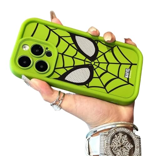 YAAYAGO Spider Man Handyhülle für iPhone 16 Hülle Spider Man Handy Fall Für IPhone 15 Fall Spider Man TPU Soft Phone Fall Für IPhone 16 Pro 16 Plus 16 Pro Max 14 12 11 Abdeckung-grün-Für iphone16 plus von YAAYAGO