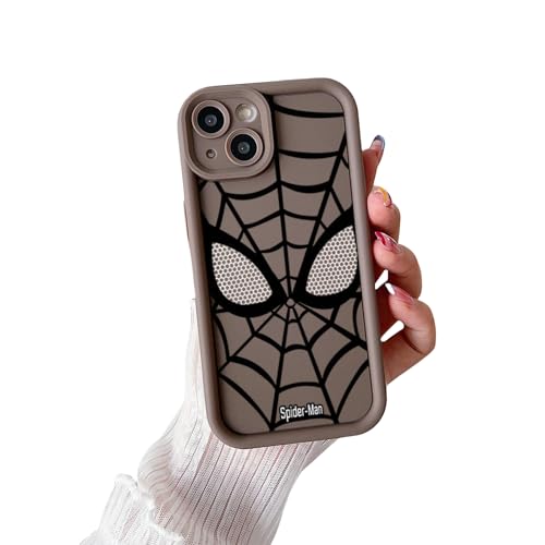 YAAYAGO Spider Man Handyhülle für iPhone 16 Hülle Spider Man Handy Fall Für iPhone 15 Fall Spider Man TPU Soft Phone Fall Für iPhone 14 Pro 15 Plus 13 Pro Max 12 11 Abdeckung-braun-Für iphone13 von YAAYAGO