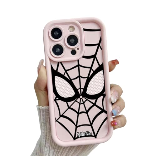 YAAYAGO Spider Man Handyhülle für iPhone 16 Hülle Spider Man Handy Fall Für iPhone 15 Fall Spider Man TPU Soft Phone Fall Für iPhone 14 Pro 15 Plus 13 Pro Max 12 11 Abdeckung-pink-Für iPhone15 von YAAYAGO