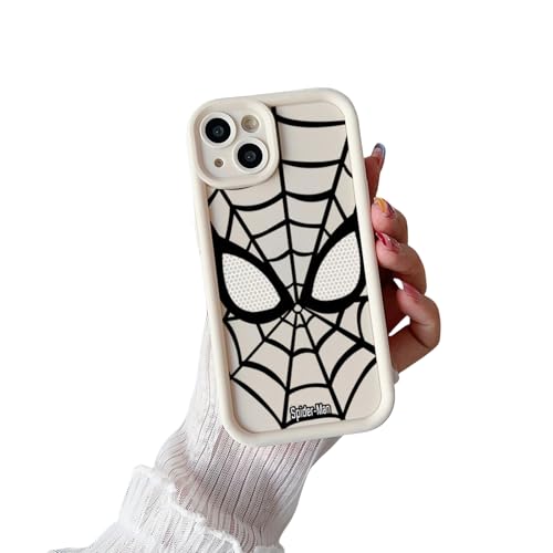 YAAYAGO Spider Man Handyhülle für iPhone 16 Hülle Spider Man Handy Fall Für iPhone 15 Fall Spider Man TPU Soft Phone Fall Für iPhone 14 Pro 15 Plus 13 Pro Max 12 11 Abdeckung-weiß-Für iPhone 16 von YAAYAGO